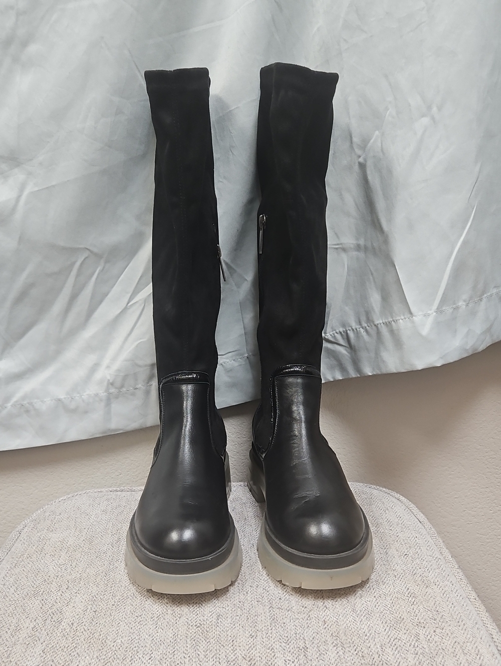 Aquatalia Black Over-the-Knee Platform Boots